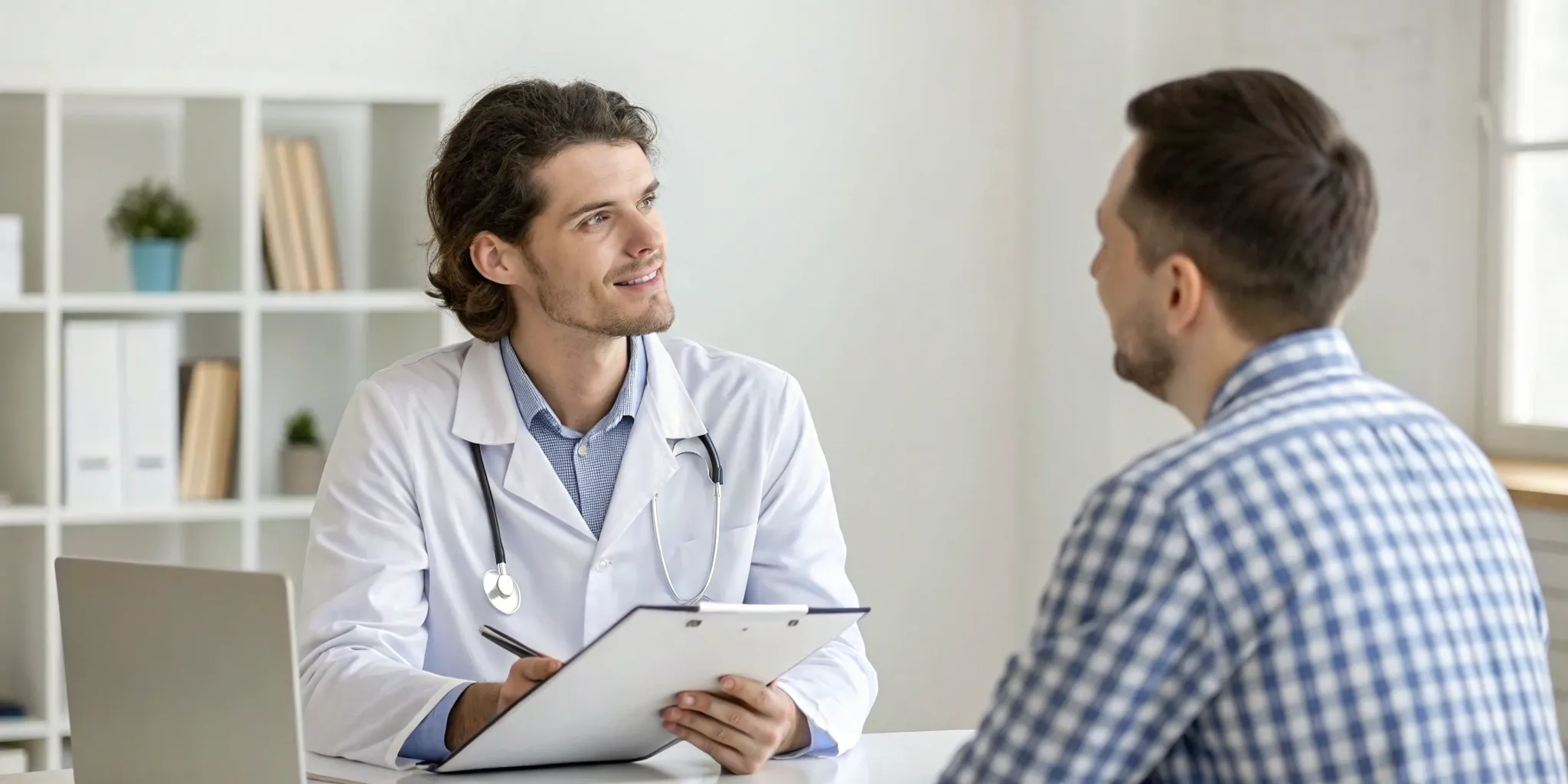 Doctor and patient discussing Medicare-covered therapy for anxiety.