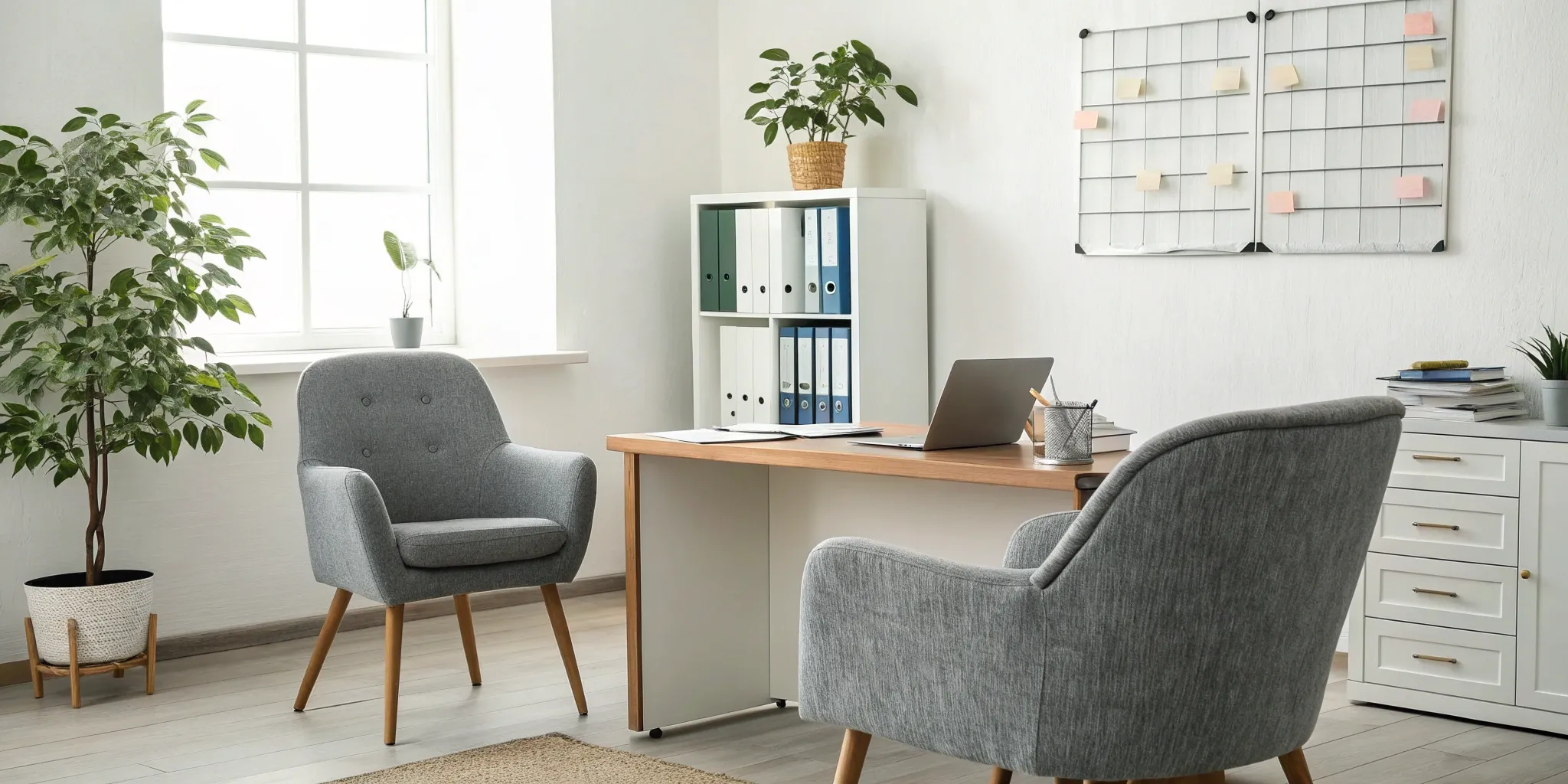 A modern therapist's office, a setting to find a therapist that accepts Medicare.