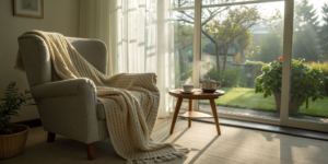 Armchair in a sunny room, a peaceful place to understand your Medicare mental health plan.