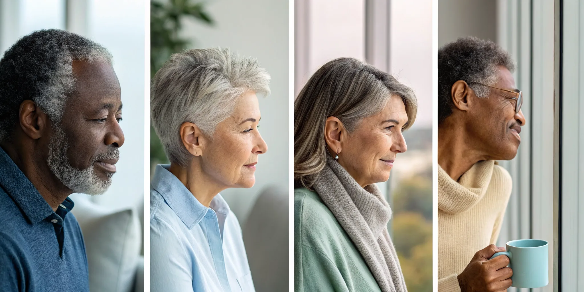 Older adults looking out a window, a sign of overlooked anxiety symptoms in seniors.