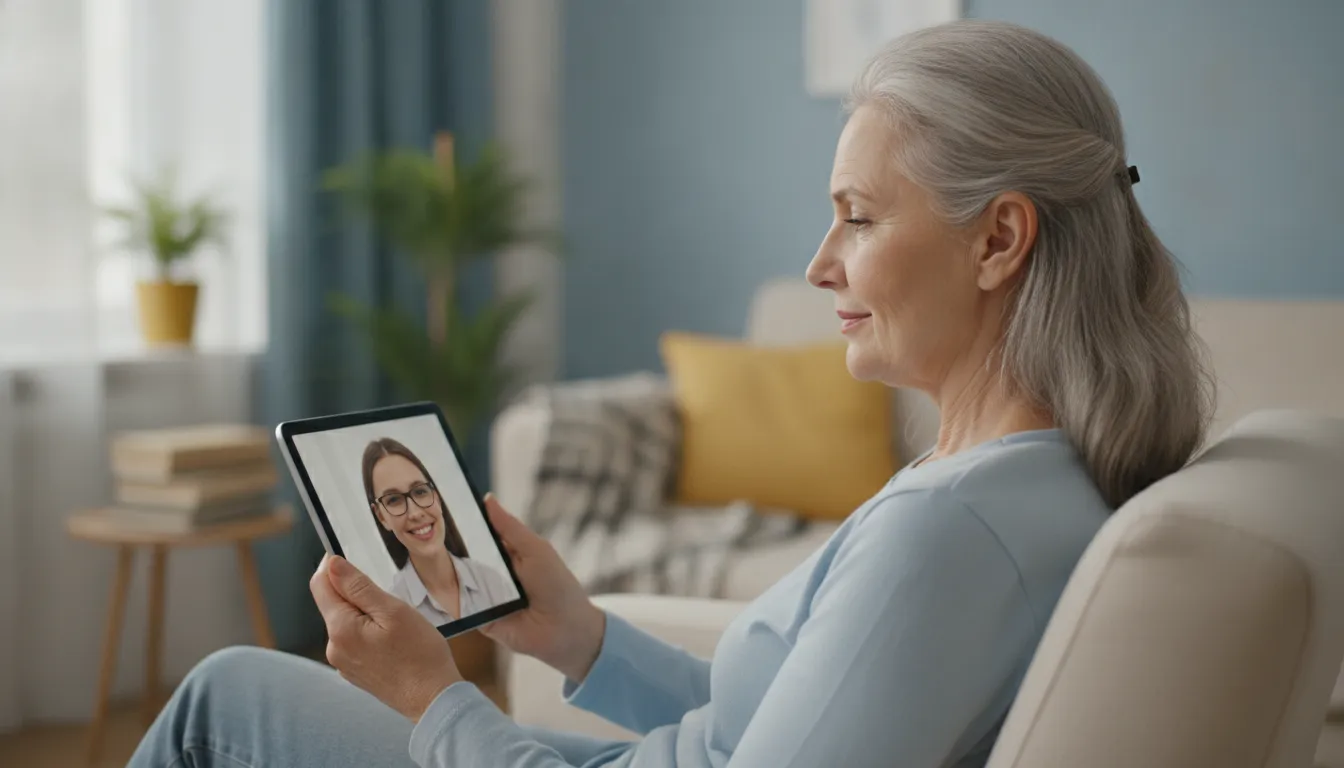 Senior discussing depression and memory concerns with a supportive family member