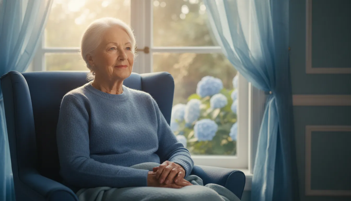 Older adult reflecting quietly while experiencing emotional numbness after loss