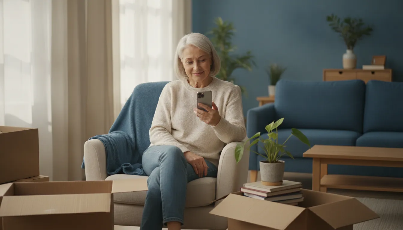 Older adult settling into a new home after a major move